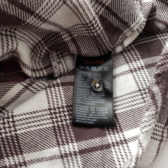 Urban Outfitters BDG Serena Spliced Flannel Plaid Button Down Hooded Shirt XS - Picture 10 of 12